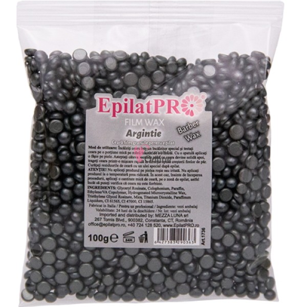 Ceara epilat traditionala elastica film argintie, pentru barbati, Epilat Pro, 100 g, art 1736